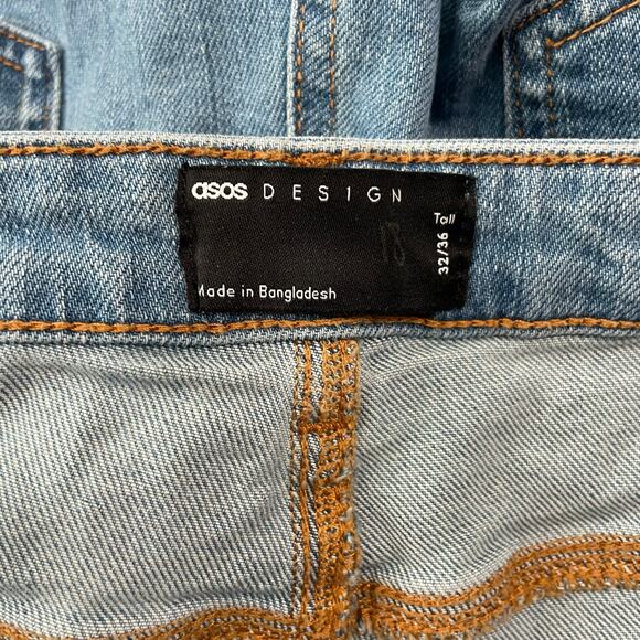 ASOS Womens Jeans Size 32 High Rise Straight Leg Light Wash Blue Denim Jeans - Picture 6 of 11